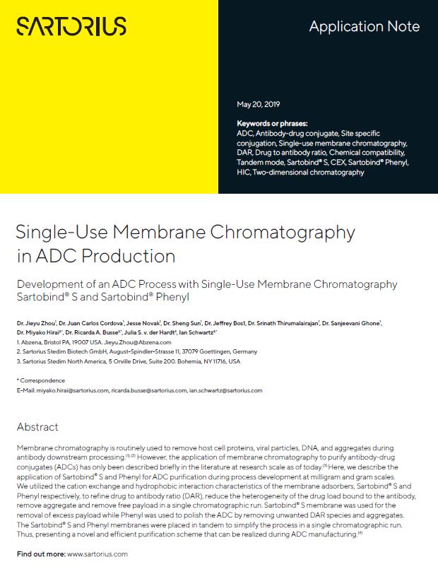 Application Note SU Membrane Chromatography in ADC Production